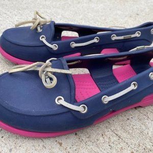 CROCS Stripe Boat Shoe